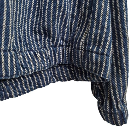 J Crew Mercantile Womens Size M Jacket Blazer Cotton Pockets Casual Striped Blue - Picture 8 of 8